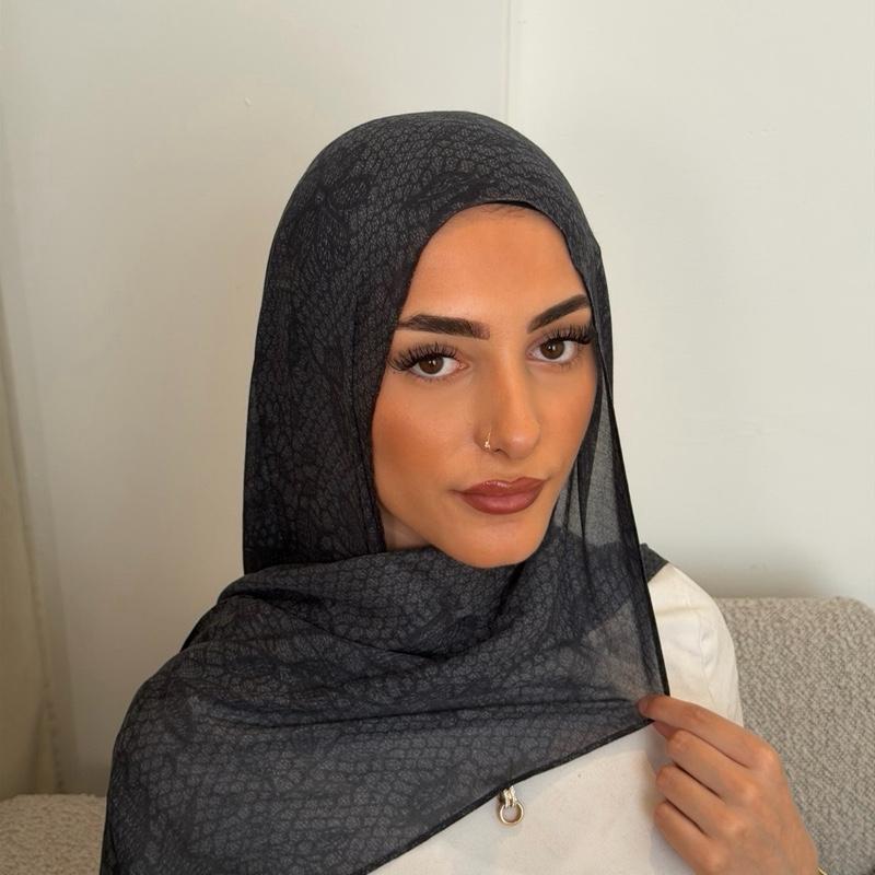 Hayaah Fleurelle Lace Print Hijab 180x70cm