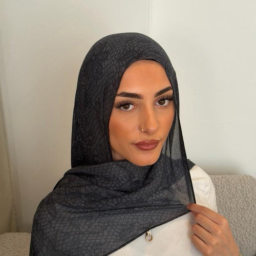 Hayaah Fleurelle Lace Print Hijab 180x70cm